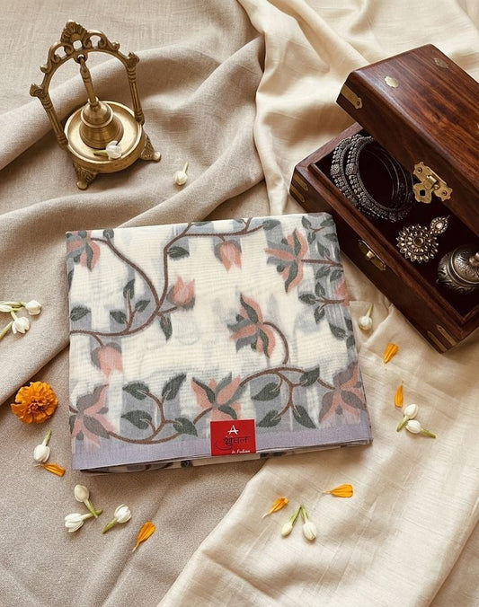 Ivory Garden Handloom Cotton Saree